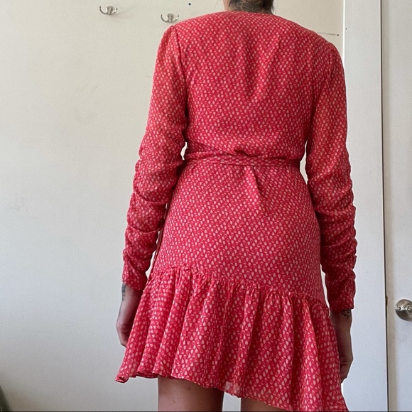 All Saints red heart V-cut dress - Picture 3 of 3